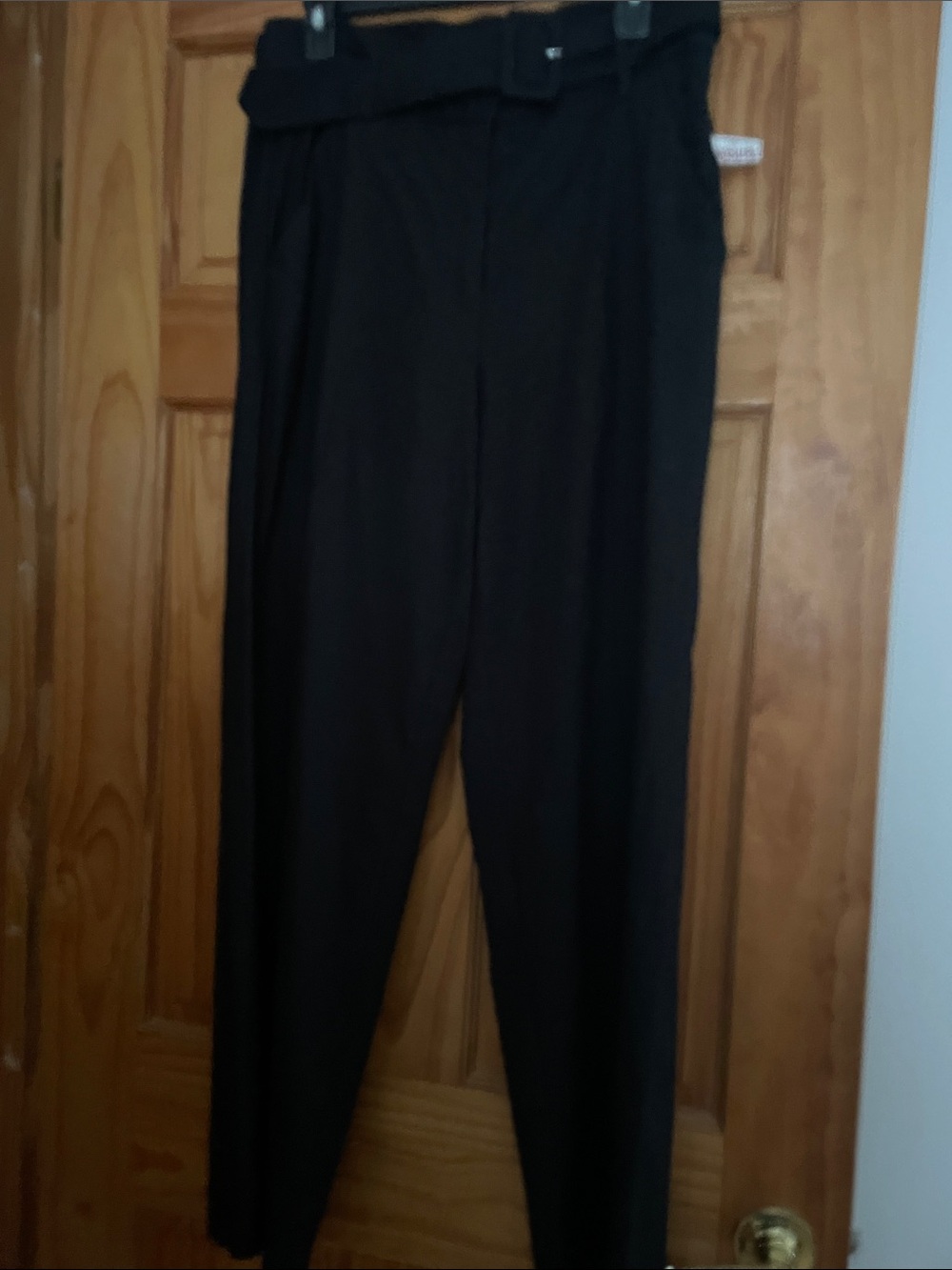 Rachel Zoe Black High-Waist Paperbag Trousers